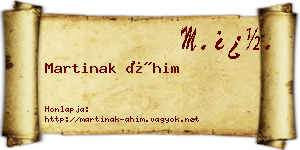 Martinak Áhim névjegykártya